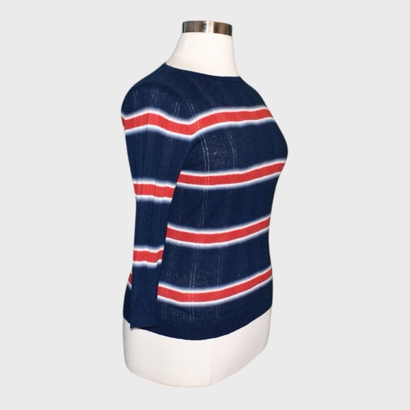 Chaps Petites Mixed Stripe Ribbed Knit Top - Picture 2 of 6